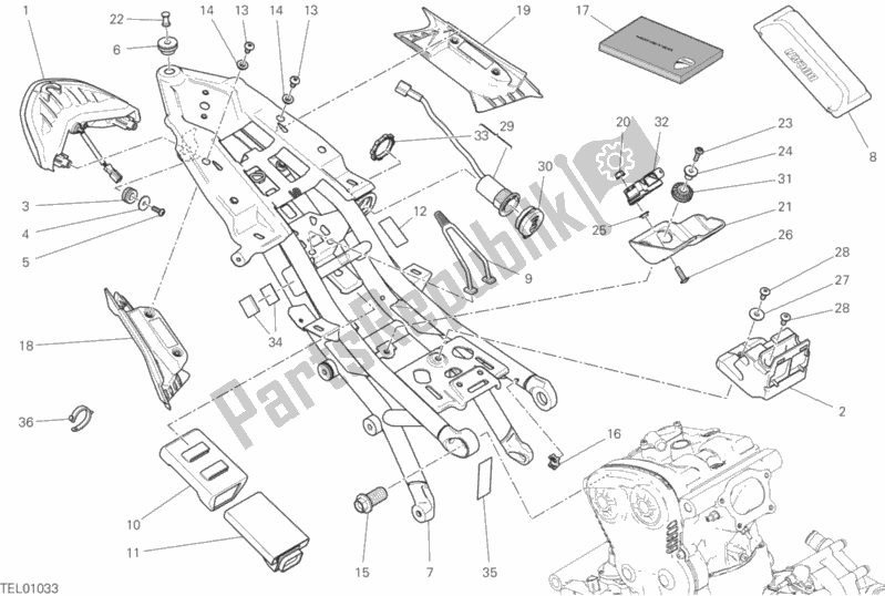 All parts for the Rear Frame Comp. Of the Ducati Monster 1200 S Brasil 2017